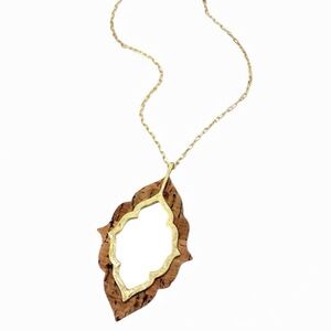 Goldtone Cork Moroccan Statement Necklace